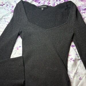 Banana Republic Charcoal Ribbed Knit Top
